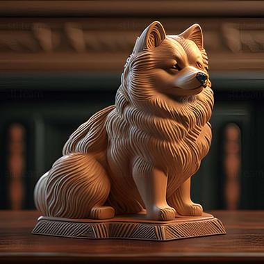 3D model Finnish Lapphund dog (STL)